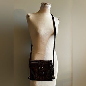 BRAHMIN Brown Crossbody Bag travel purse built-in wallet
